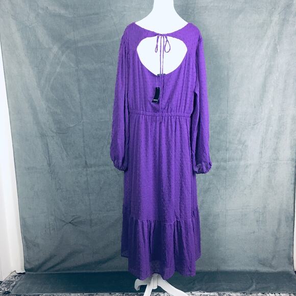 New Torrid Purple Clip Dot Chiffon Midi Dress Women's 2X /18-20 Plus Whimsygoth - Picture 6 of 15